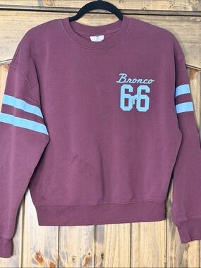 Ford Maroon Crewneck with Light Blue Bronco 66 Graphic